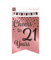 Banner 21 Jaar Roze Zwart 6m